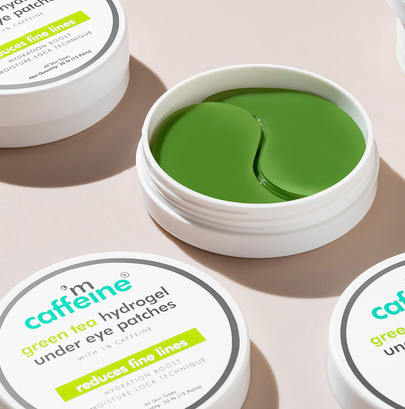 Green Tea Hydrogel Under Eye Patches with 1% Caffeine (15 Pairs)